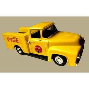 1999 ERTL 1956 Ford Pickup Delivery Truck Coca Cola Coke Brand BANK Yellow 1:25